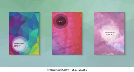 Abstract geometric triangle background, art, artistic, bright, colorful, design. Mosaic, color background. Mosaic texture. The effect of stained glass. EPS 10 Vector