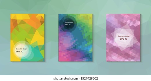 Abstract geometric triangle background, art, artistic, bright, colorful, design. Mosaic, color background. Mosaic texture. The effect of stained glass. EPS 10 Vector