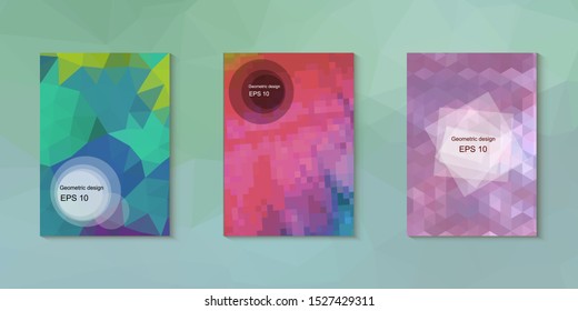 Abstract geometric triangle background, art, artistic, bright, colorful, design. Mosaic, color background. Mosaic texture. The effect of stained glass. EPS 10 Vector