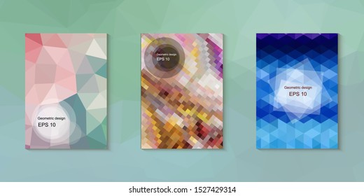 Abstract geometric triangle background, art, artistic, bright, colorful, design. Mosaic, color background. Mosaic texture. The effect of stained glass. EPS 10 Vector
