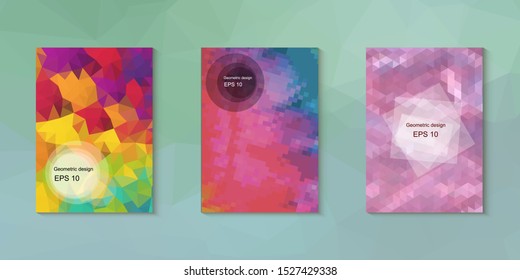 Abstract geometric triangle background, art, artistic, bright, colorful, design. Mosaic, color background. Mosaic texture. The effect of stained glass. EPS 10 Vector