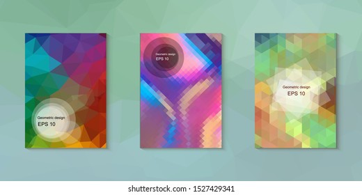 Abstract geometric triangle background, art, artistic, bright, colorful, design. Mosaic, color background. Mosaic texture. The effect of stained glass. EPS 10 Vector
