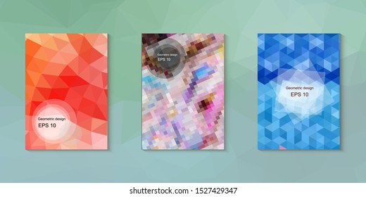 Abstract geometric triangle background, art, artistic, bright, colorful, design. Mosaic, color background. Mosaic texture. The effect of stained glass. EPS 10 Vector