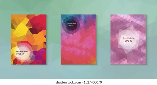 Abstract geometric triangle background, art, artistic, bright, colorful, design. Mosaic, color background. Mosaic texture. The effect of stained glass. EPS 10 Vector