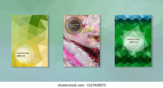 Abstract geometric triangle background, art, artistic, bright, colorful, design. Mosaic, color background. Mosaic texture. The effect of stained glass. EPS 10 Vector