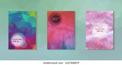 Abstract geometric triangle background, art, artistic, bright, colorful, design. Mosaic, color background. Mosaic texture. The effect of stained glass. EPS 10 Vector
