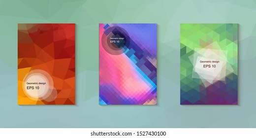 Abstract geometric triangle background, art, artistic, bright, colorful, design. Mosaic, color background. Mosaic texture. The effect of stained glass. EPS 10 Vector
