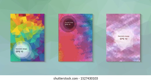 Abstract geometric triangle background, art, artistic, bright, colorful, design. Mosaic, color background. Mosaic texture. The effect of stained glass. EPS 10 Vector