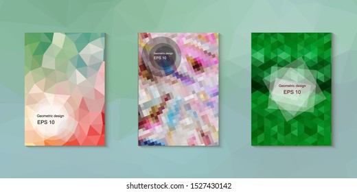 Abstract geometric triangle background, art, artistic, bright, colorful, design. Mosaic, color background. Mosaic texture. The effect of stained glass. EPS 10 Vector