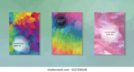 Abstract geometric triangle background, art, artistic, bright, colorful, design. Mosaic, color background. Mosaic texture. The effect of stained glass. EPS 10 Vector