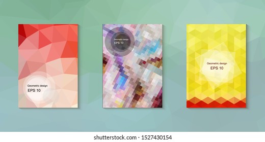 Abstract geometric triangle background, art, artistic, bright, colorful, design. Mosaic, color background. Mosaic texture. The effect of stained glass. EPS 10 Vector