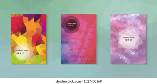 Abstract geometric triangle background, art, artistic, bright, colorful, design. Mosaic, color background. Mosaic texture. The effect of stained glass. EPS 10 Vector