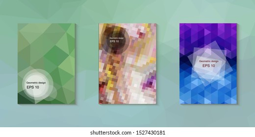 Abstract geometric triangle background, art, artistic, bright, colorful, design. Mosaic, color background. Mosaic texture. The effect of stained glass. EPS 10 Vector