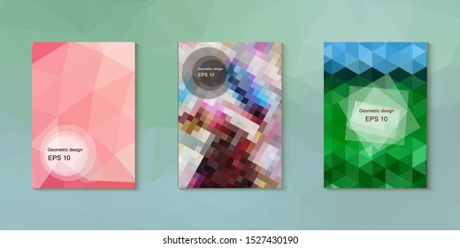 Abstract geometric triangle background, art, artistic, bright, colorful, design. Mosaic, color background. Mosaic texture. The effect of stained glass. EPS 10 Vector