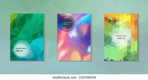 Abstract geometric triangle background, art, artistic, bright, colorful, design. Mosaic, color background. Mosaic texture. The effect of stained glass. EPS 10 Vector