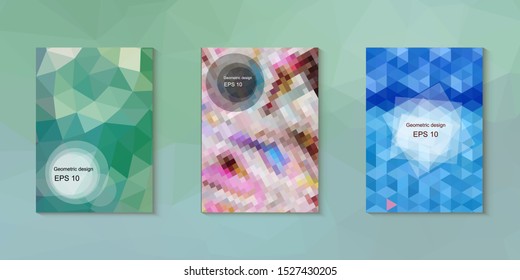 Abstract geometric triangle background, art, artistic, bright, colorful, design. Mosaic, color background. Mosaic texture. The effect of stained glass. EPS 10 Vector