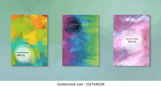 Abstract geometric triangle background, art, artistic, bright, colorful, design. Mosaic, color background. Mosaic texture. The effect of stained glass. EPS 10 Vector