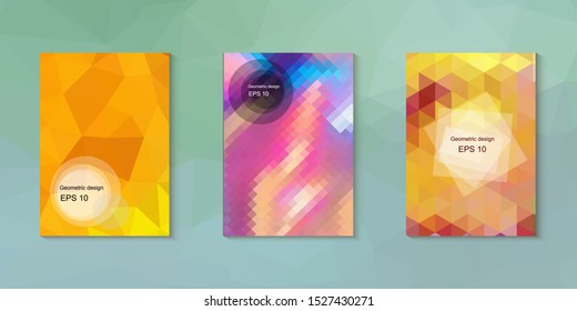 Abstract geometric triangle background, art, artistic, bright, colorful, design. Mosaic, color background. Mosaic texture. The effect of stained glass. EPS 10 Vector