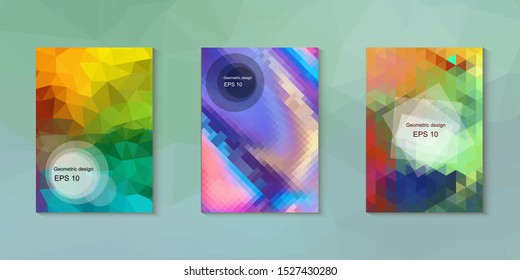 Abstract geometric triangle background, art, artistic, bright, colorful, design. Mosaic, color background. Mosaic texture. The effect of stained glass. EPS 10 Vector