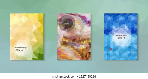 Abstract geometric triangle background, art, artistic, bright, colorful, design. Mosaic, color background. Mosaic texture. The effect of stained glass. EPS 10 Vector