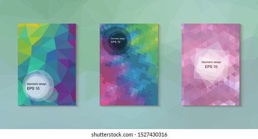 Abstract geometric triangle background, art, artistic, bright, colorful, design. Mosaic, color background. Mosaic texture. The effect of stained glass. EPS 10 Vector