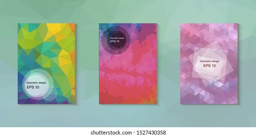 Abstract geometric triangle background, art, artistic, bright, colorful, design. Mosaic, color background. Mosaic texture. The effect of stained glass. EPS 10 Vector