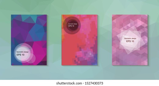 Abstract geometric triangle background, art, artistic, bright, colorful, design. Mosaic, color background. Mosaic texture. The effect of stained glass. EPS 10 Vector