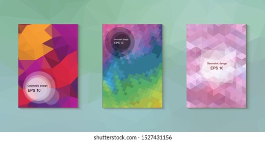 Abstract geometric triangle background, art, artistic, bright, colorful, design. Mosaic, color background. Mosaic texture. The effect of stained glass. EPS 10 Vector