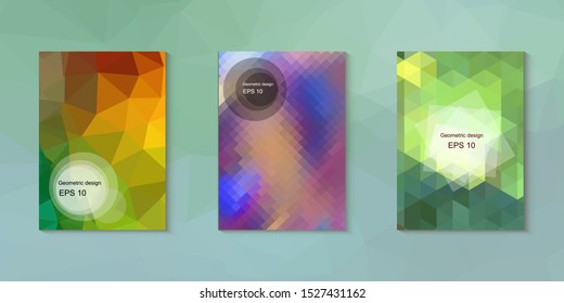 Abstract geometric triangle background, art, artistic, bright, colorful, design. Mosaic, color background. Mosaic texture. The effect of stained glass. EPS 10 Vector