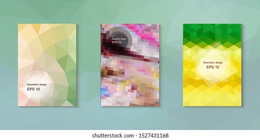 Abstract geometric triangle background, art, artistic, bright, colorful, design. Mosaic, color background. Mosaic texture. The effect of stained glass. EPS 10 Vector
