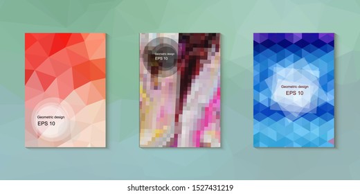 Abstract geometric triangle background, art, artistic, bright, colorful, design. Mosaic, color background. Mosaic texture. The effect of stained glass. EPS 10 Vector