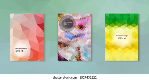 Abstract geometric triangle background, art, artistic, bright, colorful, design. Mosaic, color background. Mosaic texture. The effect of stained glass. EPS 10 Vector