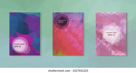 Abstract geometric triangle background, art, artistic, bright, colorful, design. Mosaic, color background. Mosaic texture. The effect of stained glass. EPS 10 Vector