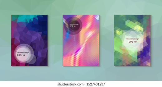 Abstract geometric triangle background, art, artistic, bright, colorful, design. Mosaic, color background. Mosaic texture. The effect of stained glass. EPS 10 Vector