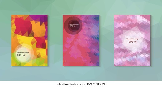 Abstract geometric triangle background, art, artistic, bright, colorful, design. Mosaic, color background. Mosaic texture. The effect of stained glass. EPS 10 Vector