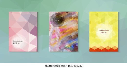 Abstract geometric triangle background, art, artistic, bright, colorful, design. Mosaic, color background. Mosaic texture. The effect of stained glass. EPS 10 Vector