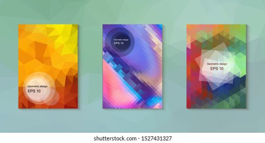 Abstract geometric triangle background, art, artistic, bright, colorful, design. Mosaic, color background. Mosaic texture. The effect of stained glass. EPS 10 Vector