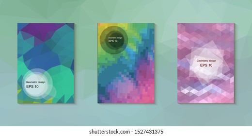 Abstract geometric triangle background, art, artistic, bright, colorful, design. Mosaic, color background. Mosaic texture. The effect of stained glass. EPS 10 Vector