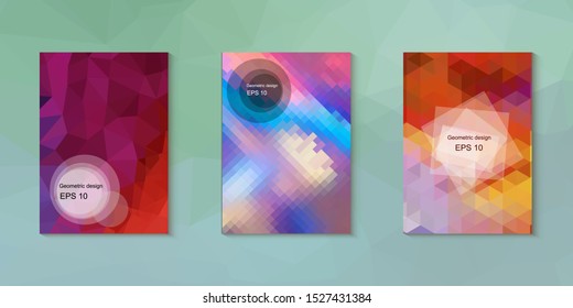 Abstract geometric triangle background, art, artistic, bright, colorful, design. Mosaic, color background. Mosaic texture. The effect of stained glass. EPS 10 Vector