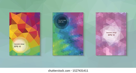 Abstract geometric triangle background, art, artistic, bright, colorful, design. Mosaic, color background. Mosaic texture. The effect of stained glass. EPS 10 Vector
