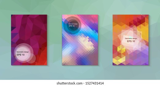Abstract geometric triangle background, art, artistic, bright, colorful, design. Mosaic, color background. Mosaic texture. The effect of stained glass. EPS 10 Vector