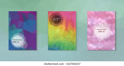 Abstract geometric triangle background, art, artistic, bright, colorful, design. Mosaic, color background. Mosaic texture. The effect of stained glass. EPS 10 Vector