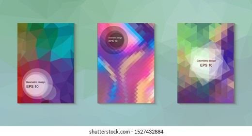 Abstract geometric triangle background, art, artistic, bright, colorful, design. Mosaic, color background. Mosaic texture. The effect of stained glass. EPS 10 Vector