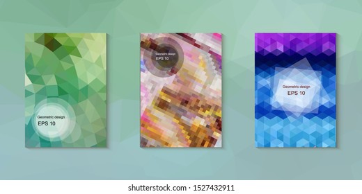 Abstract geometric triangle background, art, artistic, bright, colorful, design. Mosaic, color background. Mosaic texture. The effect of stained glass. EPS 10 Vector