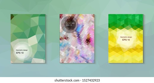 Abstract geometric triangle background, art, artistic, bright, colorful, design. Mosaic, color background. Mosaic texture. The effect of stained glass. EPS 10 Vector