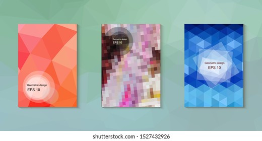 Abstract geometric triangle background, art, artistic, bright, colorful, design. Mosaic, color background. Mosaic texture. The effect of stained glass. EPS 10 Vector