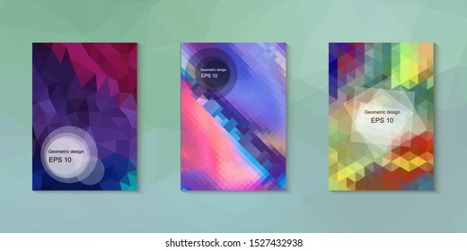 Abstract geometric triangle background, art, artistic, bright, colorful, design. Mosaic, color background. Mosaic texture. The effect of stained glass. EPS 10 Vector