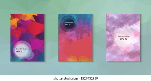 Abstract geometric triangle background, art, artistic, bright, colorful, design. Mosaic, color background. Mosaic texture. The effect of stained glass. EPS 10 Vector