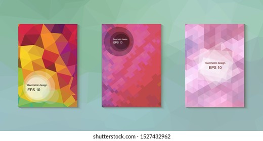 Abstract geometric triangle background, art, artistic, bright, colorful, design. Mosaic, color background. Mosaic texture. The effect of stained glass. EPS 10 Vector