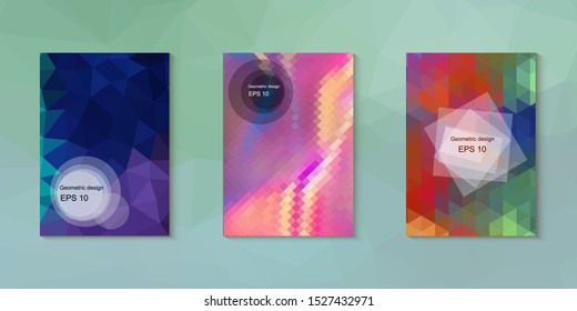 Abstract geometric triangle background, art, artistic, bright, colorful, design. Mosaic, color background. Mosaic texture. The effect of stained glass. EPS 10 Vector